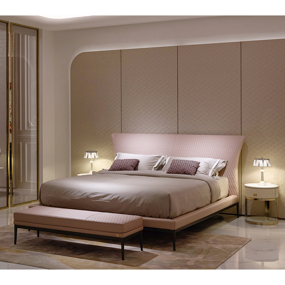 High quality fashionable leather bedroom bed