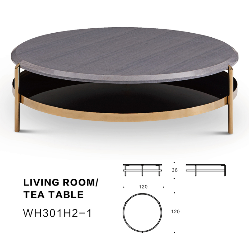 Nordic Fashion Round Marble Coffee Table Set