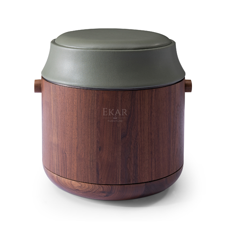 EKAR FURNITURE Light Luxury Series Leather Seat Pouf