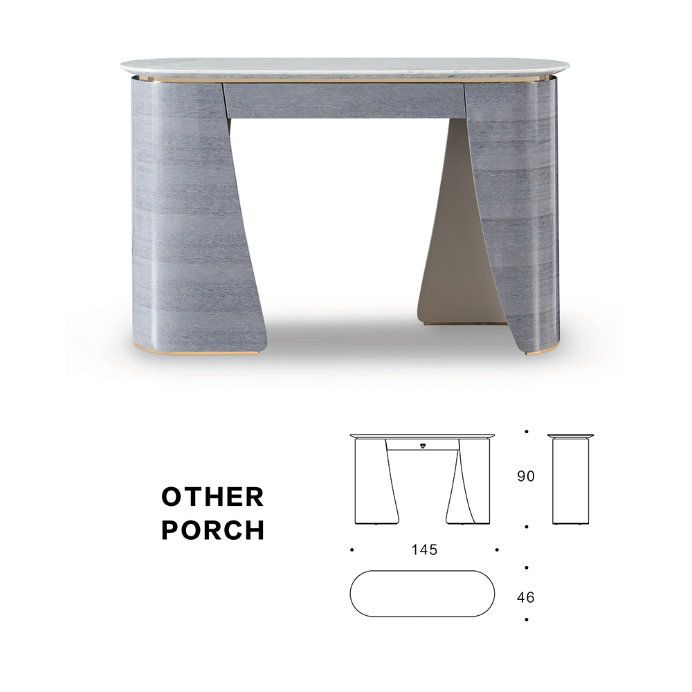 Contemporary Marble Top Storage Console Table for Entryway