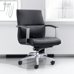 Top-Grain Leather Office Chair with High-Density, High-Resilience Foam Seat