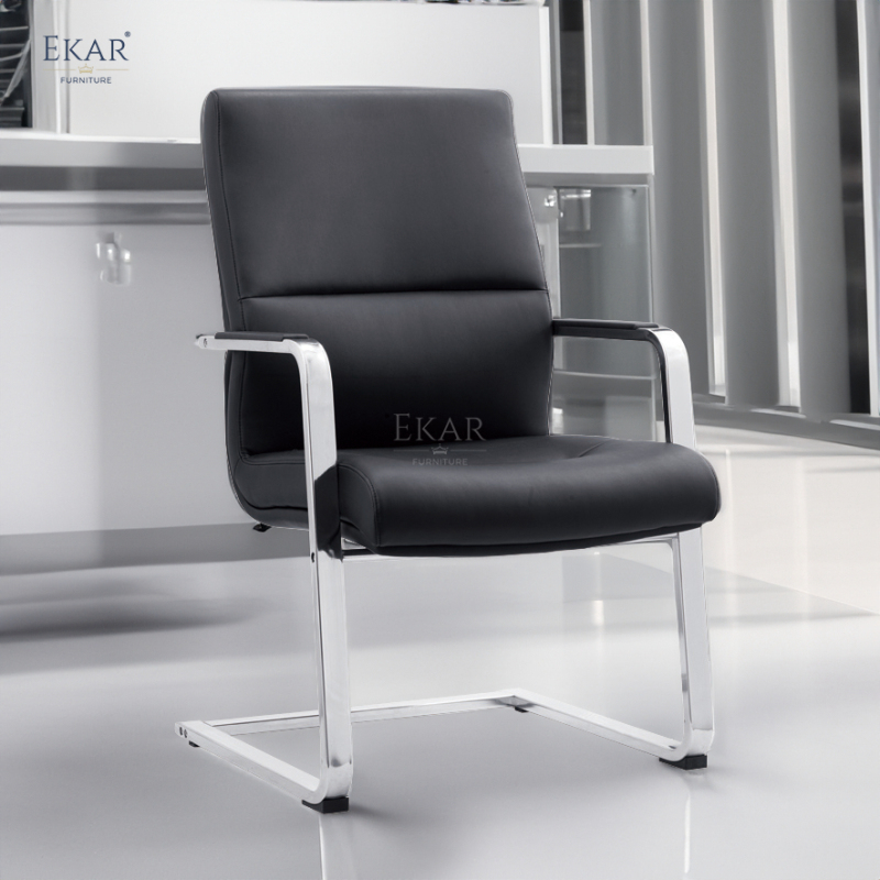 Top-Grain Leather Office Chair with High-Density, High-Resilience Foam Seat