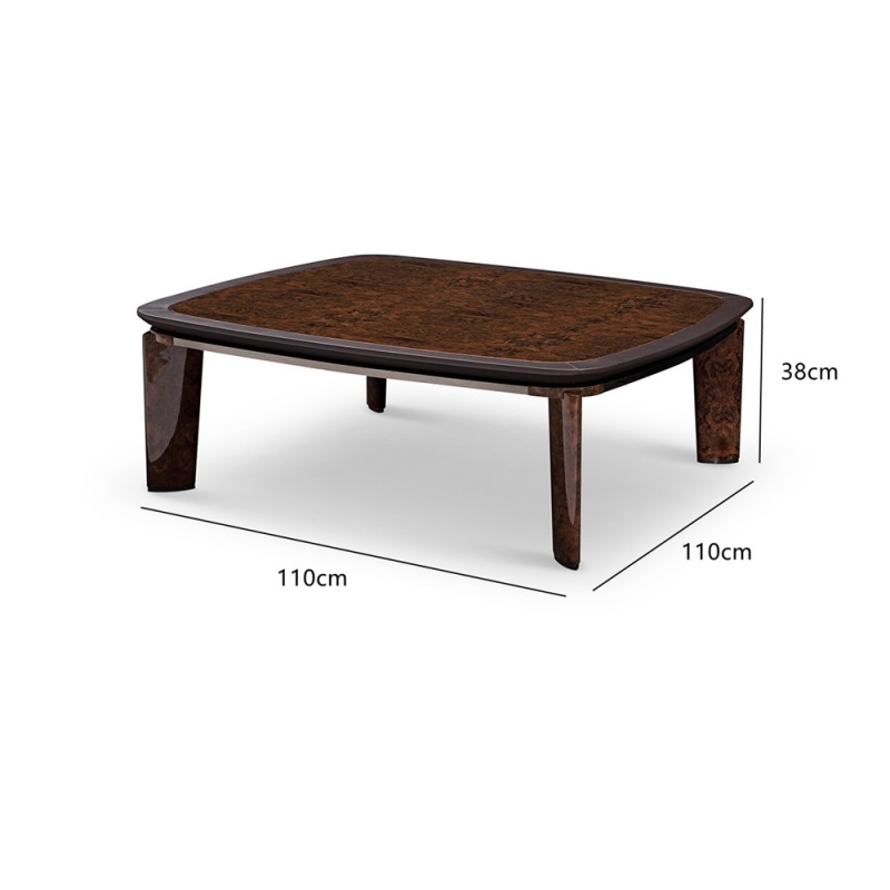 Modern wooden square coffee table
