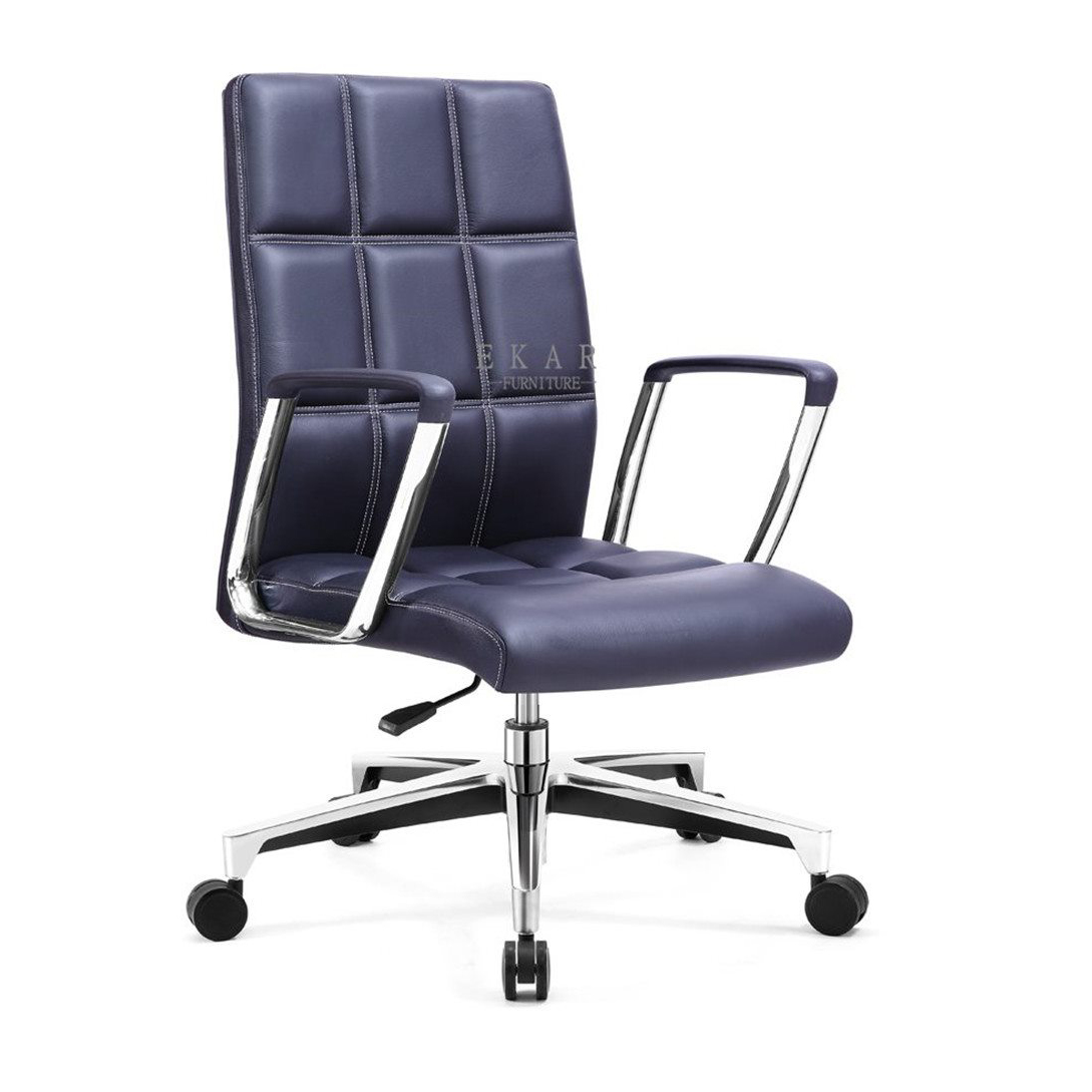 Imported Leather Office Chair with Casters - Premium Comfort and Mobility