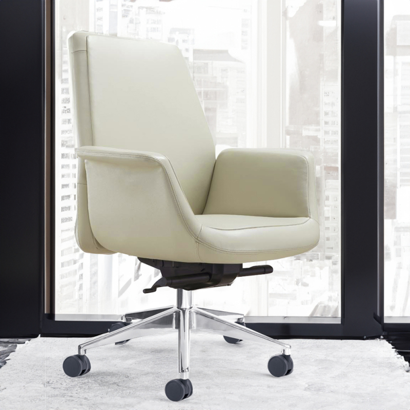 Italian Imported Leather Adjustable Office Chair - Premium Comfort and Style