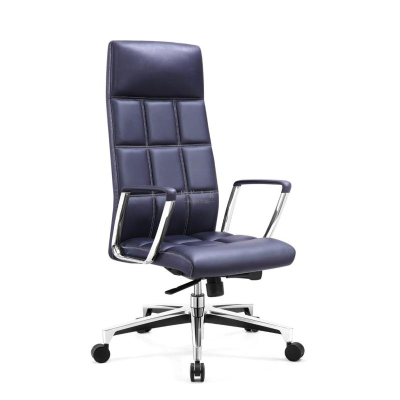 Imported Leather Office Chair with Casters - Premium Comfort and Mobility