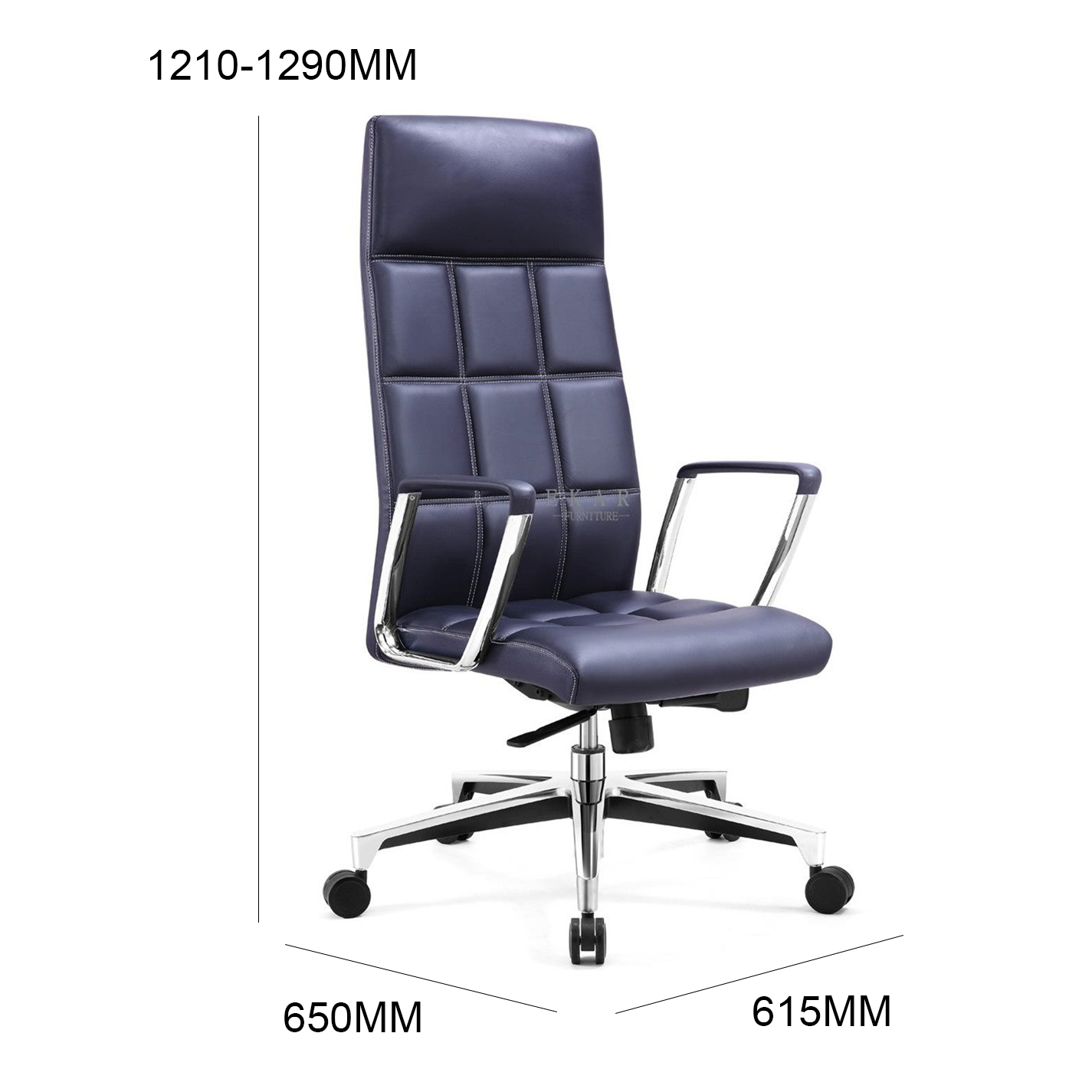 Imported Leather Office Chair with Casters - Premium Comfort and Mobility