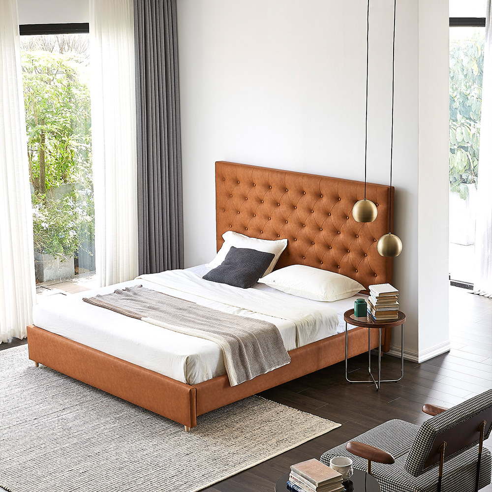 Contemporary Leather Bed 