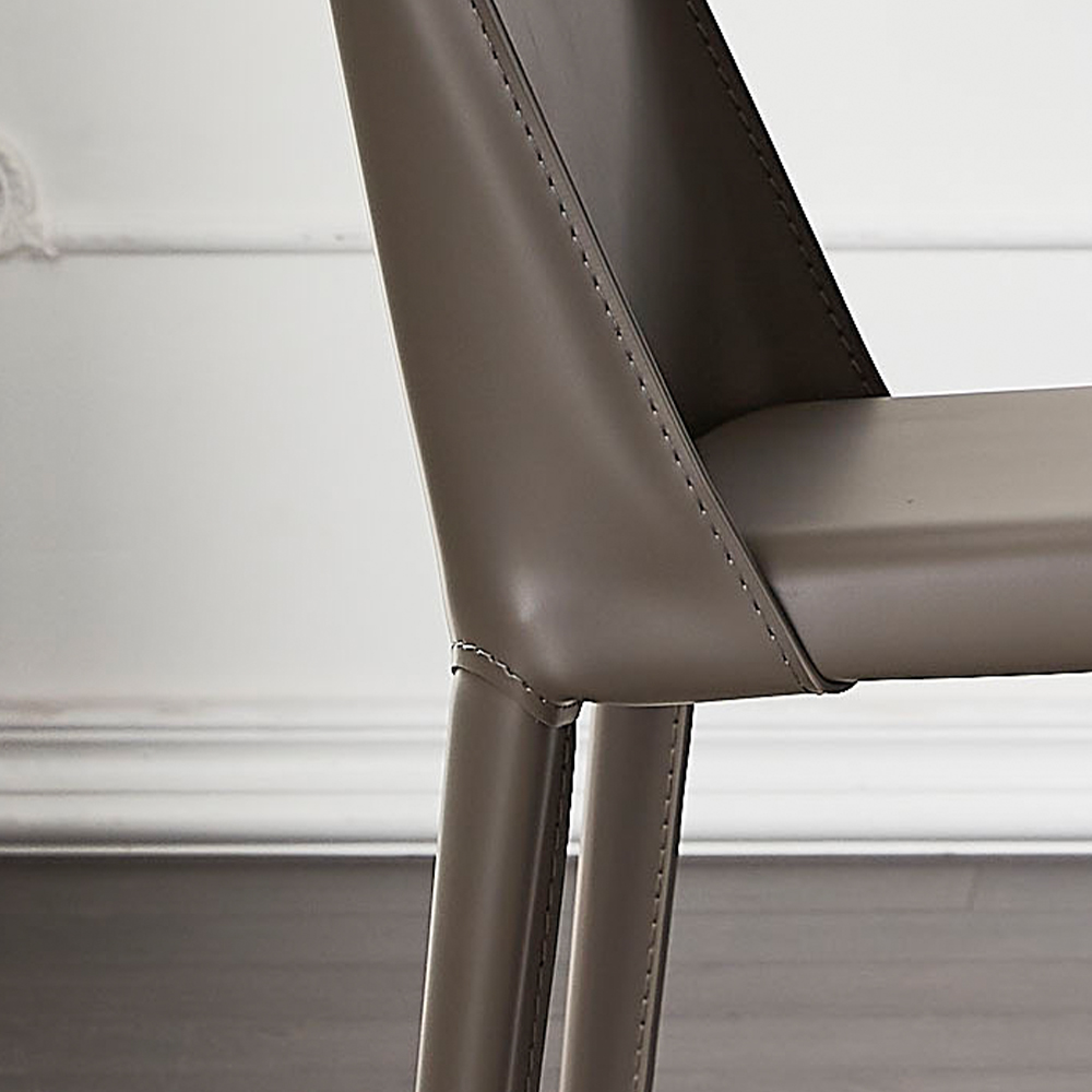 Sturdy Metal and Leather Dining Chair