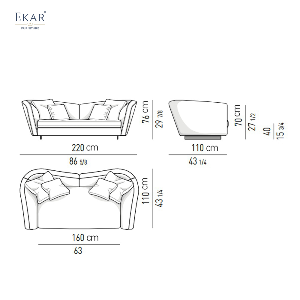 Stylish Five-Star Base Sofa