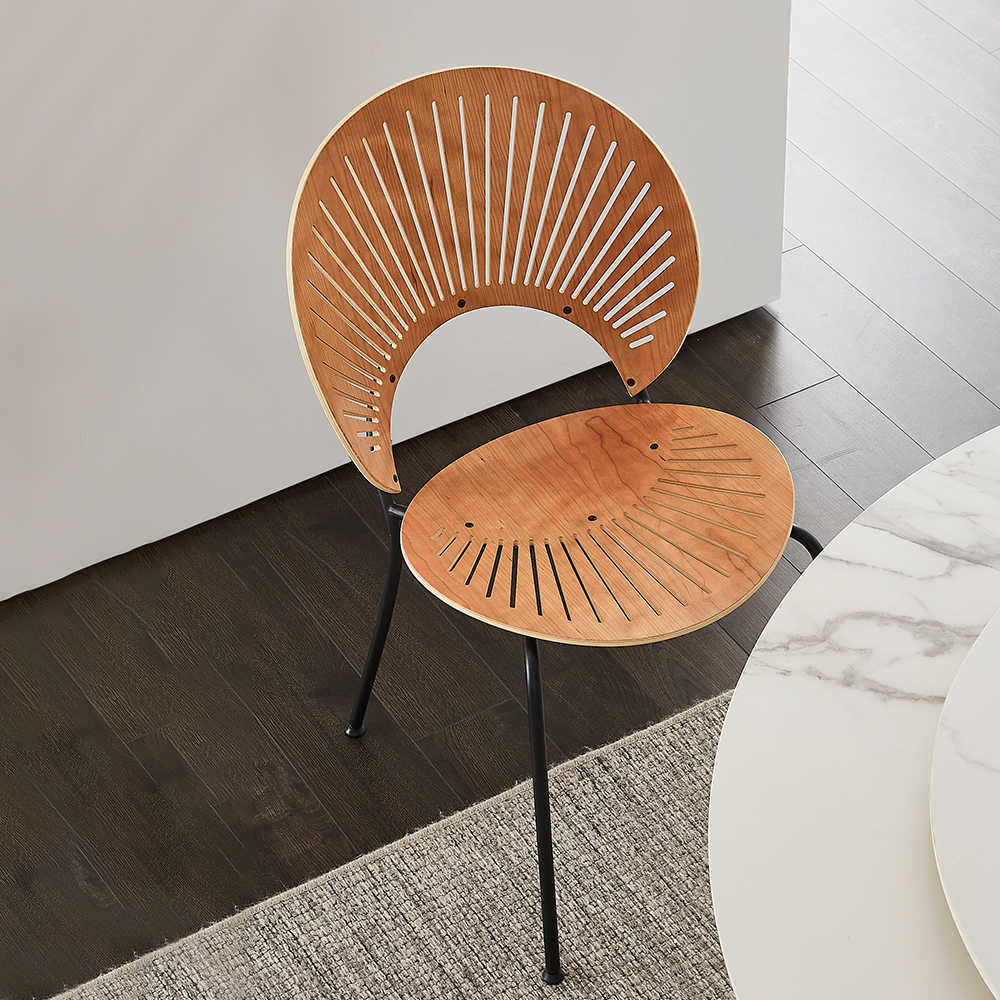 Stylish Metal and Wood Dining Chair
