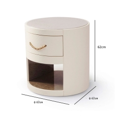 Drawer round bedside table with chain decoration