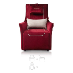 Modern high back upholstered leather armchair