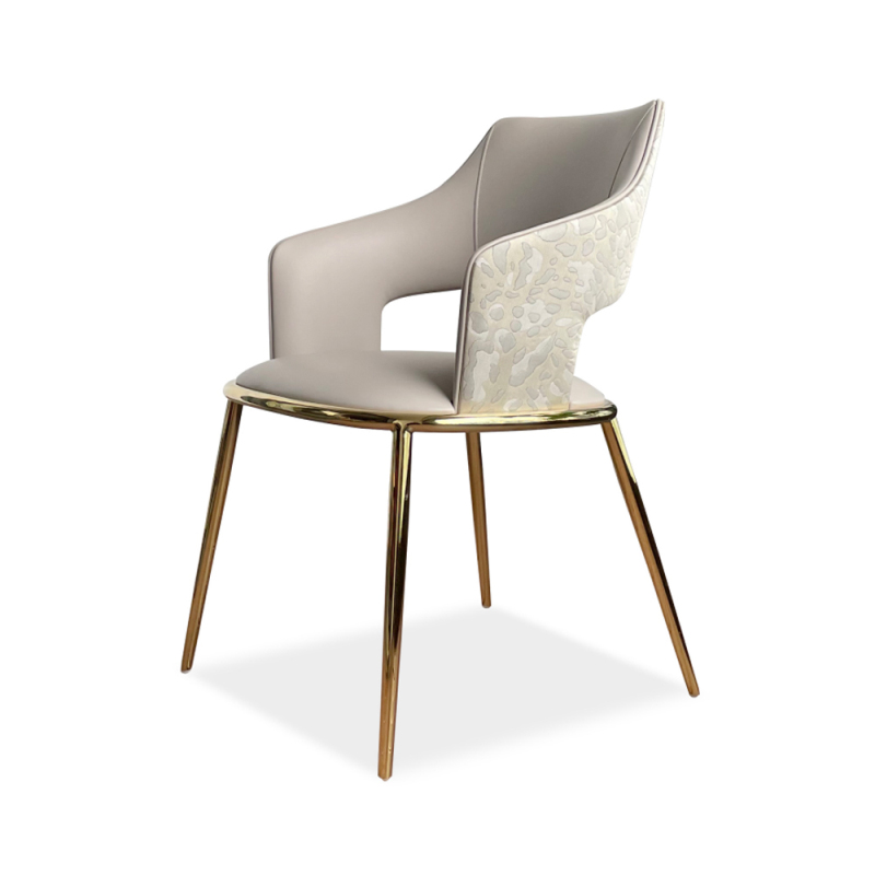 Metal Frame Dining Chairs with Gold Mirror Finish