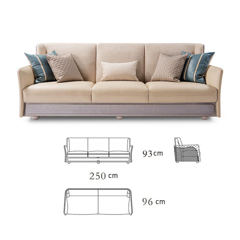 Living room sofa with embroidery pattern