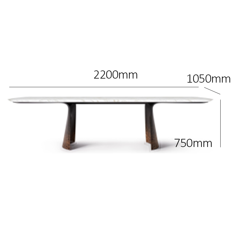 Modern Marble Dining Table with Wooden Base