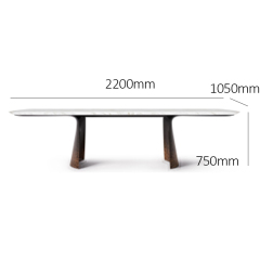 Modern Marble Dining Table with Wooden Base