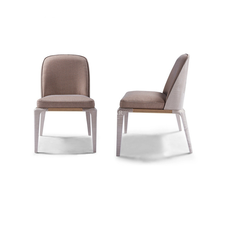 Contemporary Luxury Wood Veneer Dining Chair