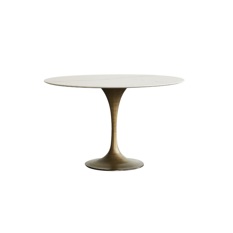 Round Dining Table with Metal Legs