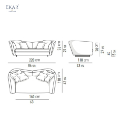 Stainless Steel Brushed Gunmetal Black Sofa