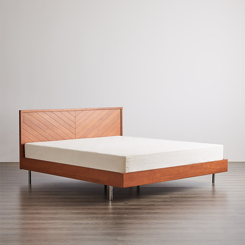 Cherry Wood Natural Finish Bed - Timeless Elegance