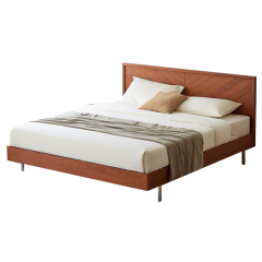 Cherry Wood Natural Finish Bed - Timeless Elegance