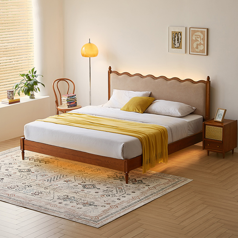 Cherry and Beech Wood Bed – Natural Beauty for Your Bedroom