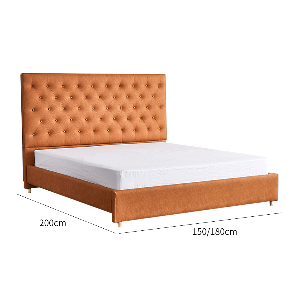 Brown Faux Leather Tech Bed