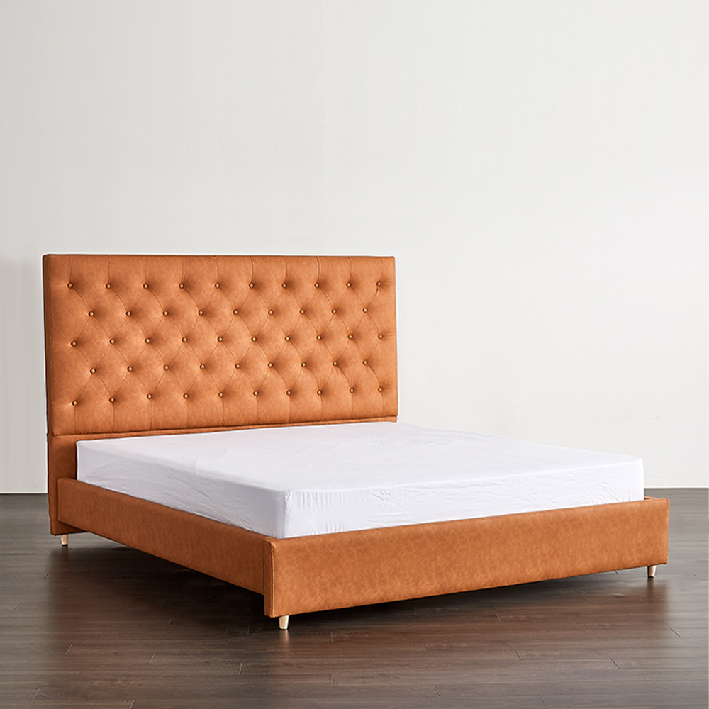 Brown Faux Leather Tech Bed