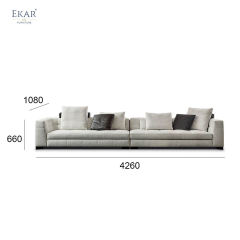Ekar Furniture Armrest and Metal Leg Sofa