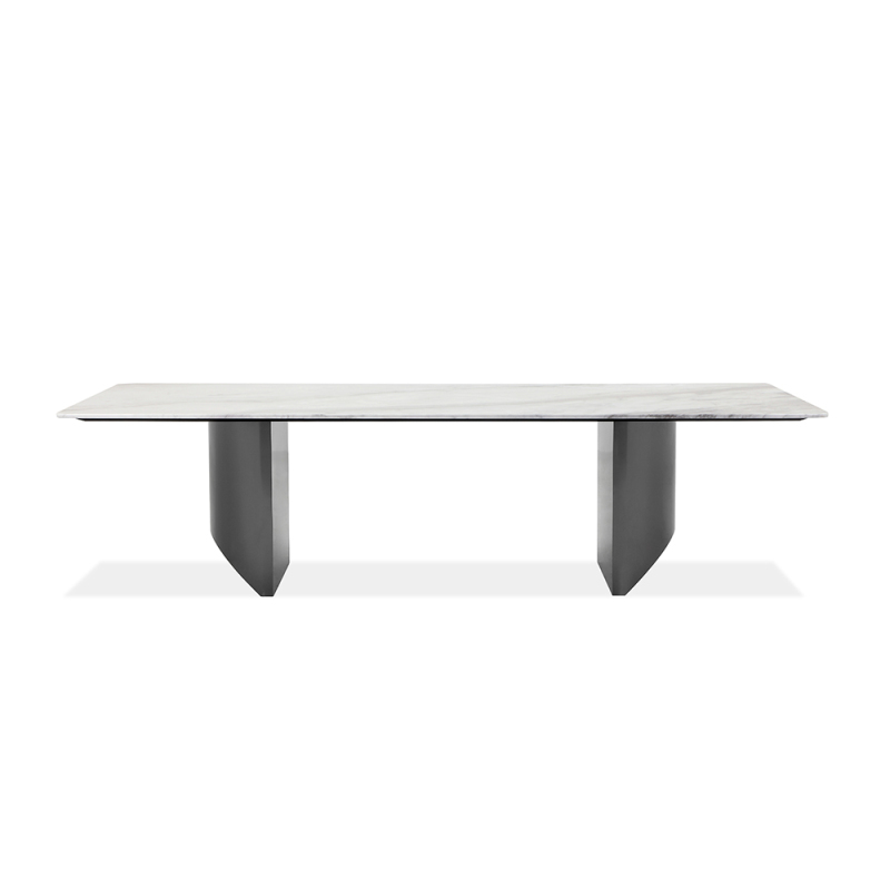 Jazz White Matte Finish Marble Dining Table