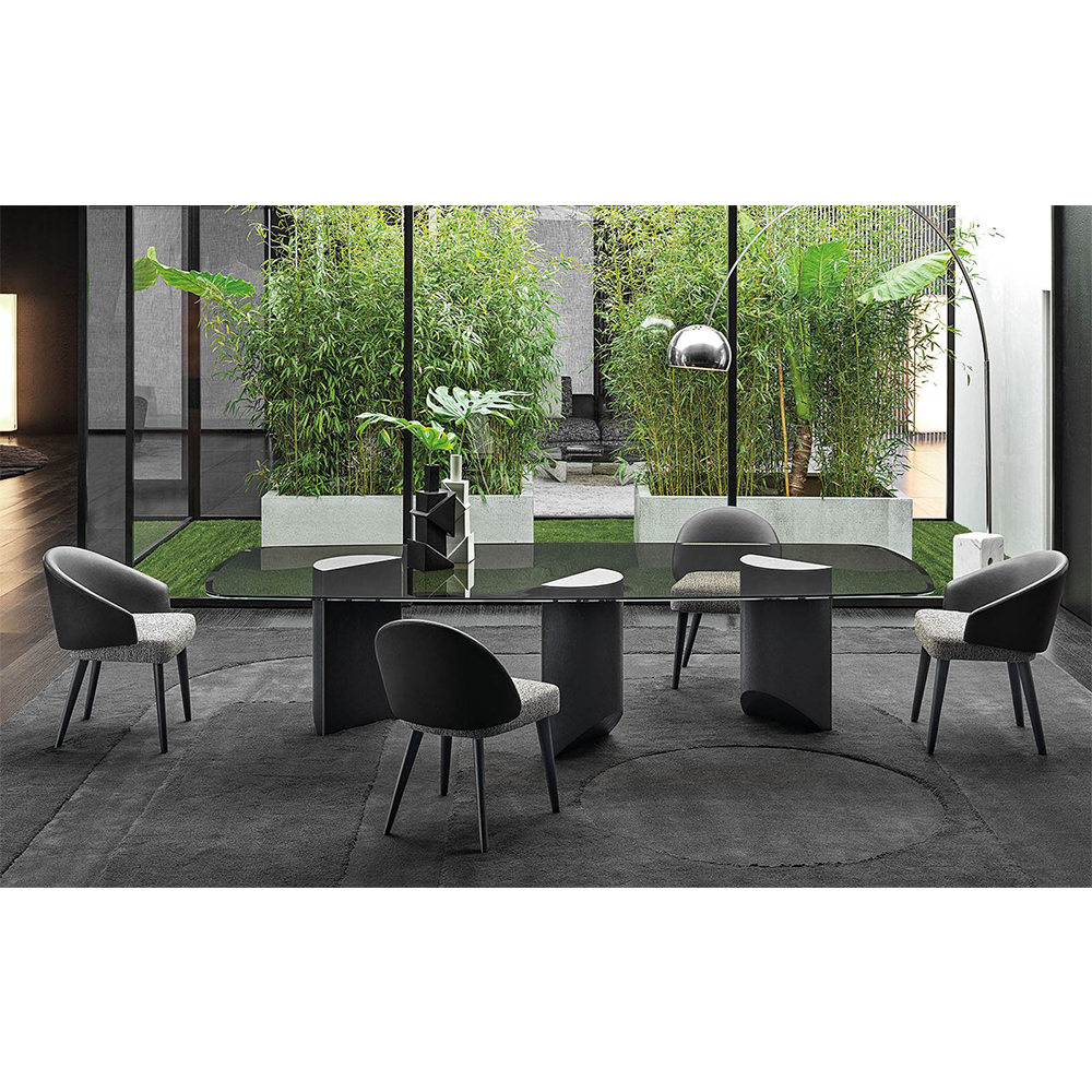 Jazz White Matte Finish Marble Dining Table