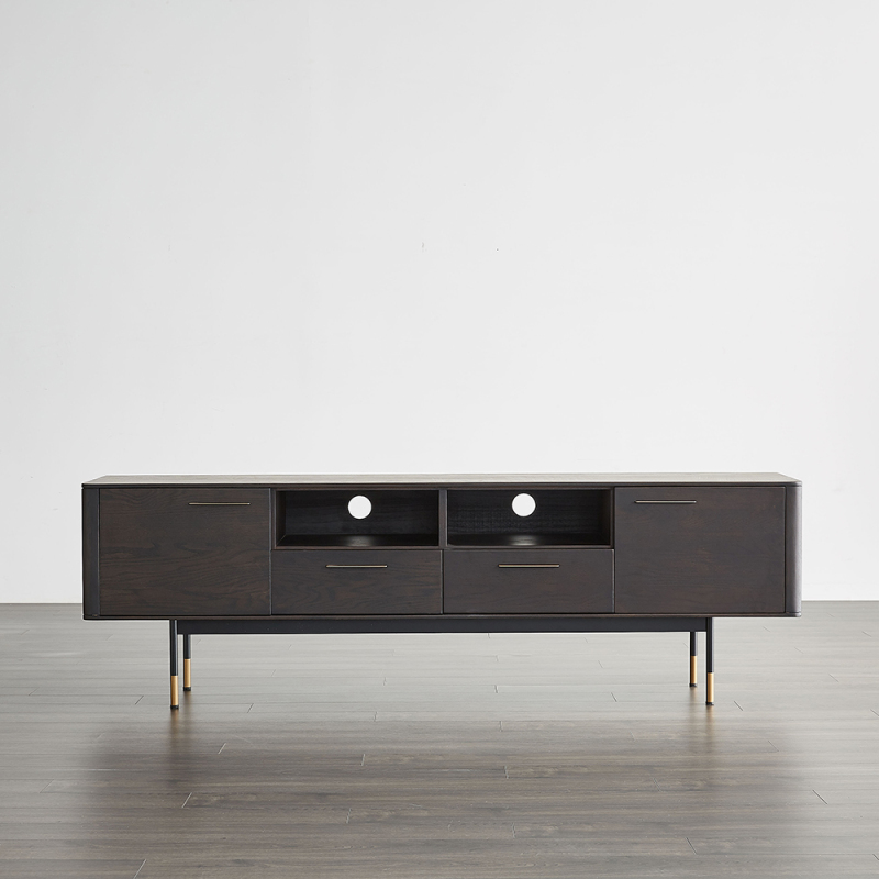 Red Oak Coffee Table and TV Cabinet Set - Timeless Living Room Ensemble