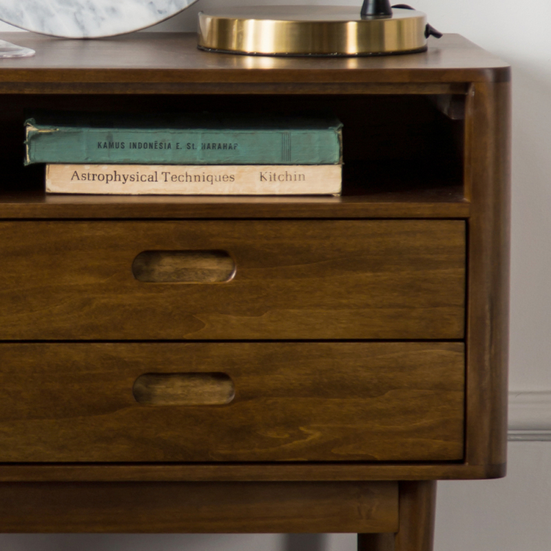 Solid Wood Nightstand - Timeless Bedside Elegance"