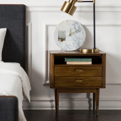 Solid Wood Nightstand - Timeless Bedside Elegance"