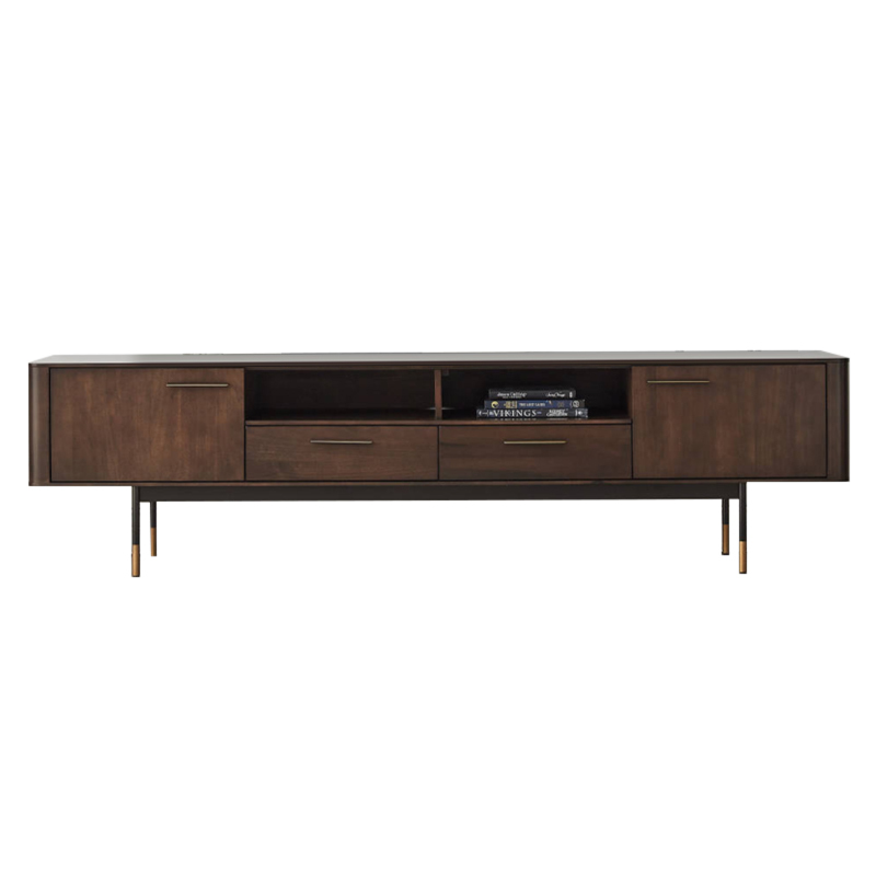 Modern TV Stand Cabinet and Coffee Table Set Black Premium Living Room TV Cabinet