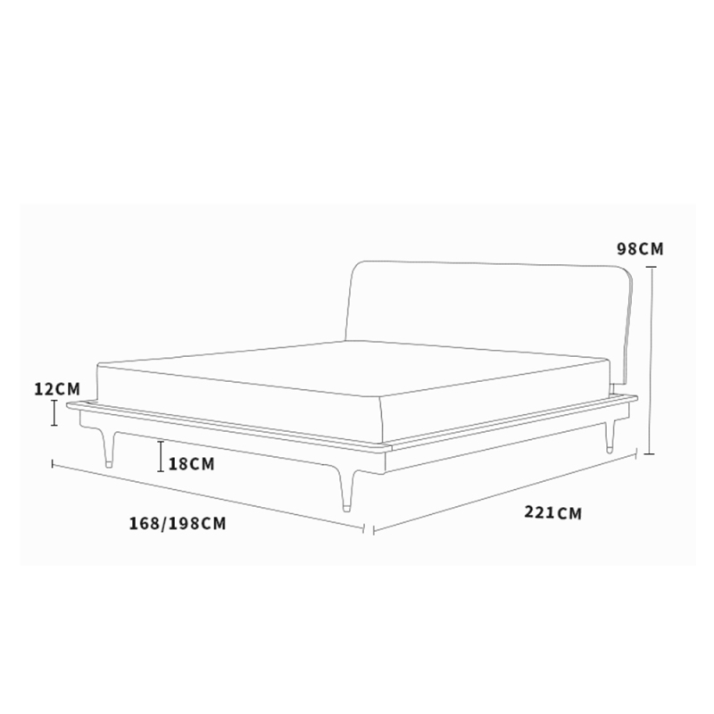 Minimalist Modern Bed and Nightstand Set - Sleek Bedroom Duo