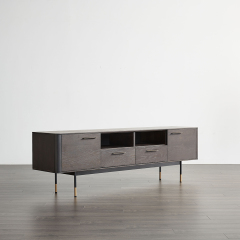 Red Oak Coffee Table and TV Cabinet Set - Timeless Living Room Ensemble