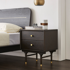 Minimalist Modern Bed and Nightstand Set - Sleek Bedroom Duo