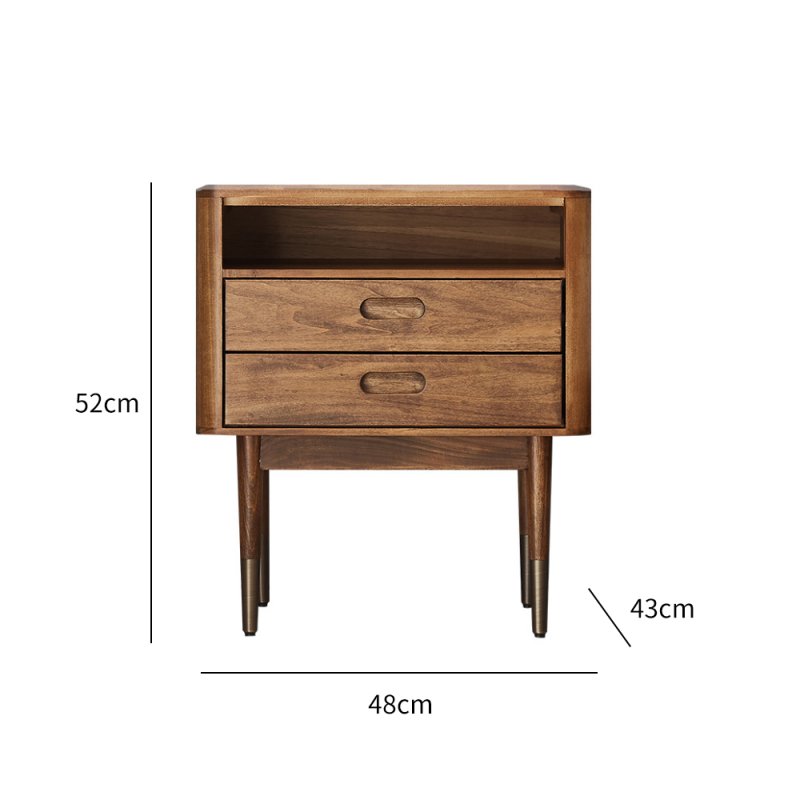 Solid Wood Nightstand - Timeless Bedside Elegance"