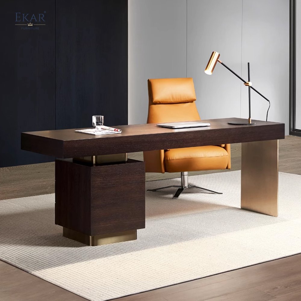 Scratch-Resistant Wood Veneer Desk