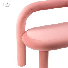 Metal Frame Elastic Leather Bench