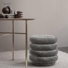 5-Layer Wood Frame High-Density Foam Round Ottoman