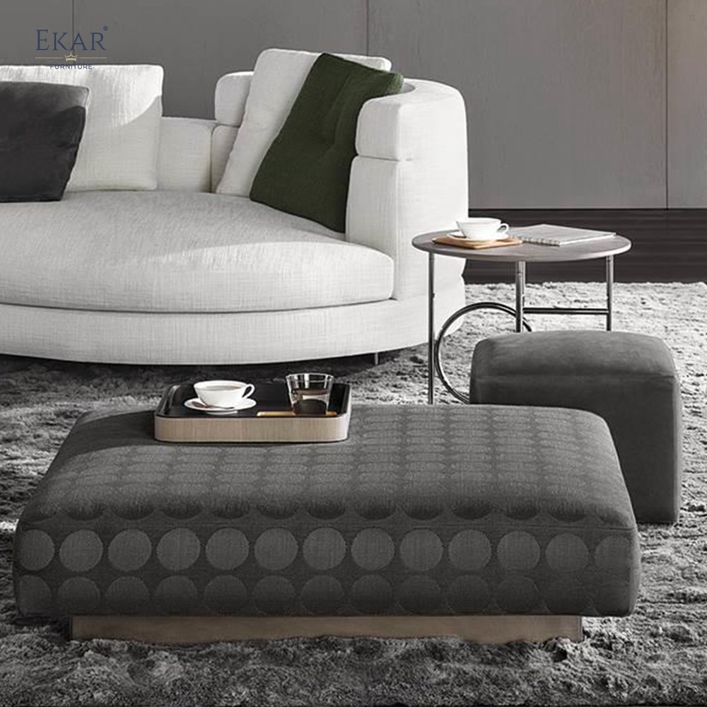 Checkered Square Ottoman