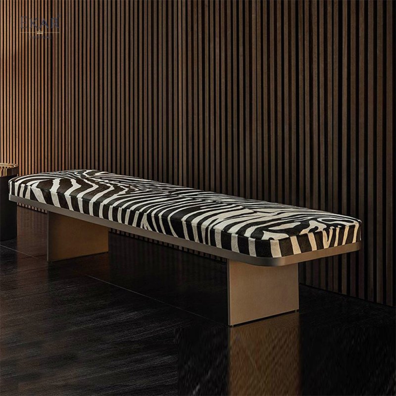 Metal Leg Bench with High-Density Foam Cushion
