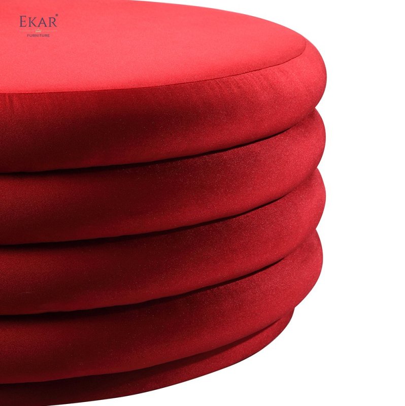 5-Layer Wood Frame High-Density Foam Round Ottoman