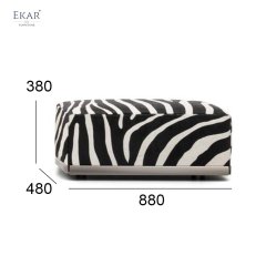 Zebra Fur Square Stool