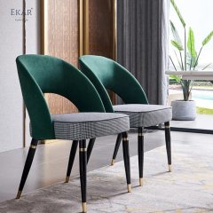 Matte Black Painted Legs Armless Dining Chair