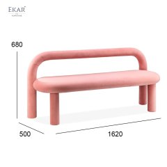 Metal Frame Elastic Leather Bench