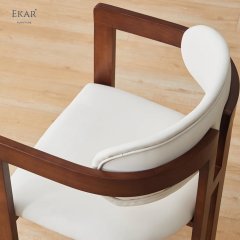 Imported White Oak Smoked Gray Scratch-Resistant Open-Paint Frame Dining Chair